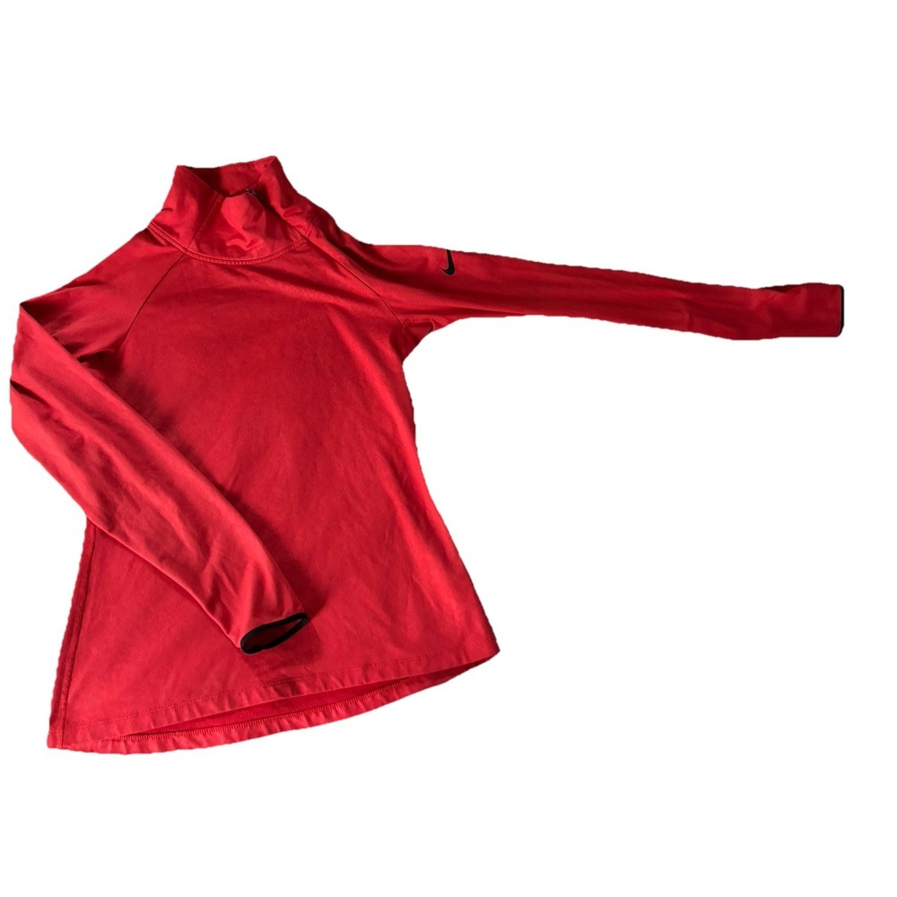 Nike Pro Dri-FIT With Zipper Collar Red Medium